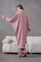 Linen Kimono and Trousers Set - Bow Ribbon, Floral Embroidery and Stone Detail - 7