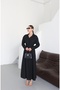 Black Pleated Belted Dress - 2272 - 4
