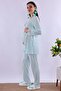 Breastfeeding-Friendly Cotton Maternity Pajama Set - Elastic Waist Effortt - Turquoise - 4