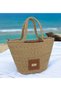 Straw Bag Leather Zippered Beach Bag Handmade Straw Women's Bag Special Design Bag