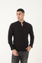 Hakim Lapel Collar 100% Cotton Linen Texture Slim Fit Men's Shirt