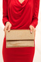 Gold Glass Stone Women's Portfolio Clutch Evening Dress Bag - 6