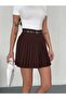 PLEATED SKIRT WITH INNER LEGGINGS AND BELT / KNEE-LENGTH BELT - 3
