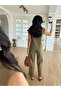 Khaki Gold Button Side Zipper Trousers Suit - 7134 - 3
