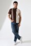 Men's Striped Stripe Detailed Cotton Polo Neck T-Shirt