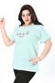 Women's Plus Size Green Crew Neck Short Sleeve Blouse 65N38006 - 6