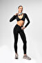 GalacticAura LongSleeve Crop Top Inkfall أسود - 4