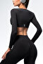 GalacticAura LongSleeve Crop Top Inkfall أسود - 5