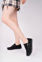 Genuine Leather Black Print Women's Leather Casual Shoes Dp62-8004 - 3