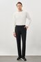 Men's Black Plain Fabric Foot Flexible Side Pocket Slim Fit Classic Trousers 1003245207_001 - 2
