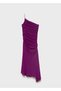 Asymmetrical Dress with Side Gathers - 3