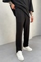 Men's Oversize Fit Oyaho Fabric Black T-Shirt Pants Bottom Top Set Ke-0112 - 7
