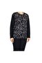 Women's Front Patterned Sleeve Button Detail Front Closed Combed Bluz-Sai̇lor3 - 2