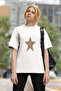 Leopard Star Printed Women's Crew Neck Cotton Oversize Short Sleeve T-Shirt - 3
