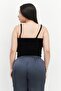 Women V-Neck Sleeveless Textured Tank Top, Black - 2