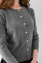 Button Detail Long Sleeve Cardigan, Stylish Comfortable Transitional Cardigan, Biscuit Neck Cardigan, Cardigan, Cotton Cardigan - 5