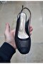Women's Blunt Toe Wide Mold Scalloped Toe Open Back Heel Shoes For Bone Protrusion - 3