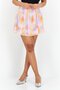 Women Shirred Abstract Print Mini Skirts, Multicolor
