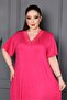 Bamboo V-Neck Lace Detailed Skirt Flared Dress Plus Size 6XL - 2