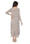 Italian 2 Size Slim Showing Layered Long Sleeve Silk Dress - 6