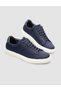 Knitwear Navy Blue Lace-Up Men's Sports Shoes - 3
