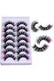 D 7 Pairs Colored Eyelashes Fluffy Faux Mink Lashes With Color, D Curl Volume Dramatic Long Thick V. - 4
