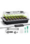 black 1 Set, Seed Starter Trays With 2 Long Strip Grow Lights, 40 Cells Seed Starter Kit With Humidi - 7