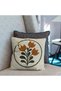 Embroidery Patterned Punch Background Digital Printed Autumn Themed Orange Green Colored 2-Piece Throw Pillow Cover - 5