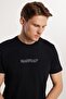 Men's Slim Fit Slim Fit 100% Cotton Soft Texture Printed Black Crew Neck T-Shirt - 2