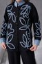 Women's Embroidered Front Collar and Cuff Denim Detail Linen Shirt and Pants Two-Piece Set - 5