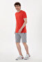Men's Gray Melange Knitted Shorts 50298038 -Vr086 - 3