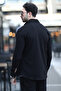 Men's Snap Closure Textured Knitted Shirt Black - 16788 - 3