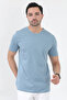 Men's Black 100% Cotton Slim Fit Slim Fit Crew Neck Basic Single Jersey T-Shirt - 2