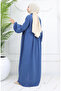 Aerobin fabric full length buttoned dress 0045-03 indigo - 5