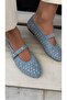 Disco Denim Studded Rhinestone Ballet Flats - 4