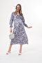 Pregnant and Maternity V-Neck Long Sleeve Woven Fabric Dress - 3
