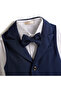 Navy Waistcoat And Pant Set With Shirt And Bow Tie - 5