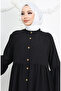 Aerobin Fabric Buttoned Dress 0045-01 Black - 3