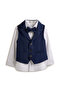 Navy Waistcoat And Pant Set With Shirt And Bow Tie - 3
