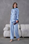 Women's Embroidered Denim Decorated Linen Shirt Double Set - 3