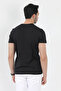 Men's Black 100% Cotton Slim Fit Slim Fit Crew Neck Basic Single Jersey T-Shirt - 4