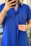Short Sleeve Epaulet Detail Cobalt Blue Short Sleeve Shirt - 3