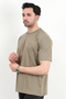 Men's bicycle collar no matter Printed %100 cotton t-shirt khaki - 2271-5 - 6