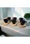 6-Person Porcelain Coffee Set Bamboo Black
