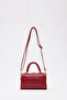 Red Shk109 Faux Leather Women's Hand, Arm and Shoulder Bag with Snap Fasteners and Adjustable Strap U:11 E:19 G:7 C - 4
