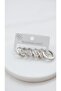 Silver Curved Minimal 6-Piece Steel Earring Set - 2