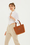 Tile U37 Snap Closure 2 Compartment Front Pocket Detailed Canvas Fabric Daily Women's Shoulder Bag - 4