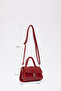 Red Shk109 Faux Leather Women's Hand, Arm and Shoulder Bag with Snap Fasteners and Adjustable Strap U:11 E:19 G:7 C - 2