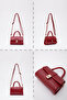 Red Shk109 Faux Leather Women's Hand, Arm and Shoulder Bag with Snap Fasteners and Adjustable Strap U:11 E:19 G:7 C - 8
