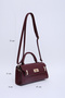 Burgundy Shk188 Faux Leather Single Compartment Lock Detailed Strap Hand, Arm and Shoulder Bag - 2